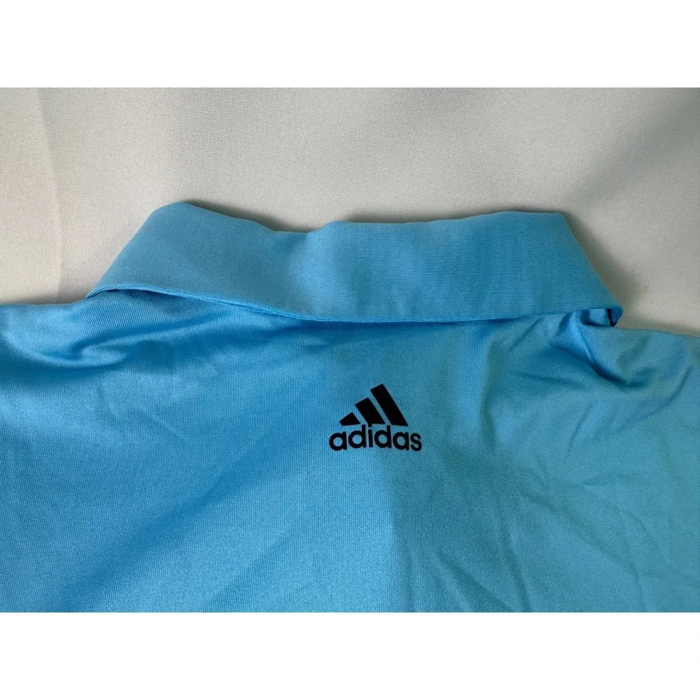 Adidas PureMotion Golf Polo Shirt Mens Sz L Blue Pocket Short Sleeve Performance